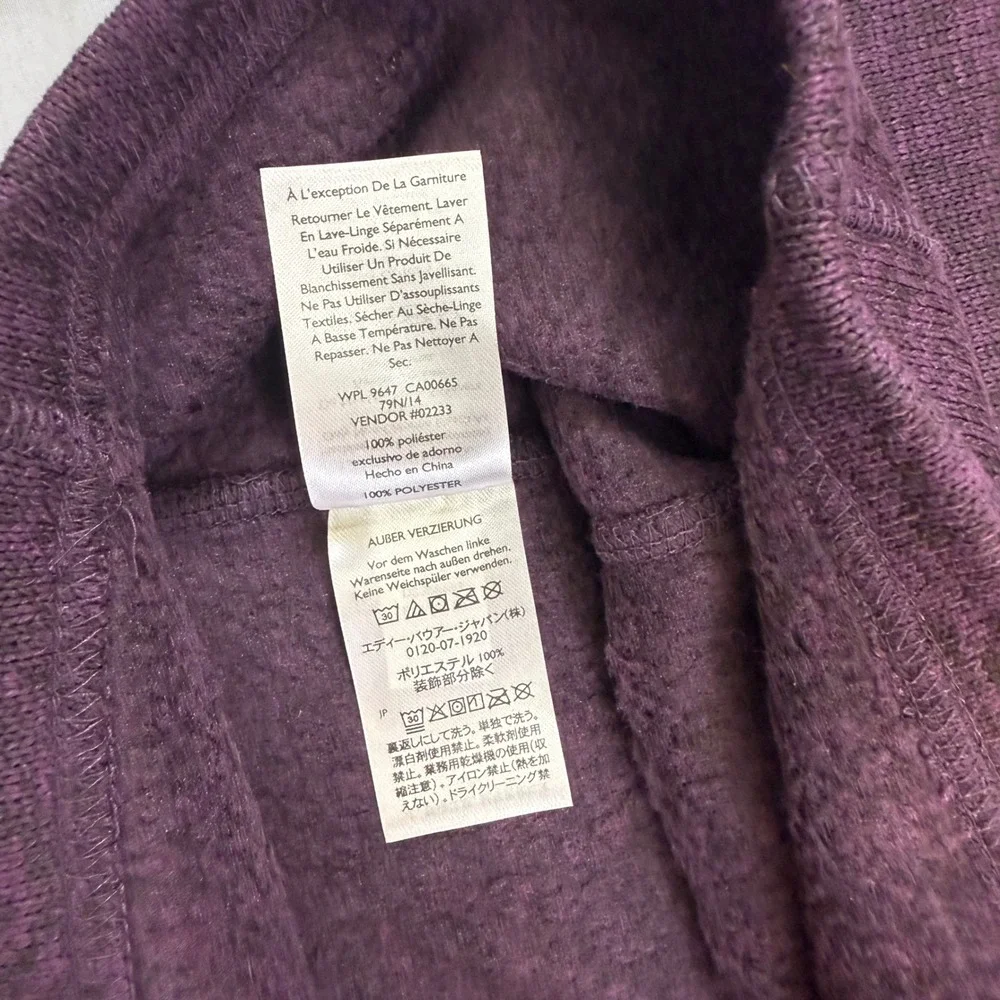 Eddie Bauer Men's Heathered Purple Fleece Quarter Zip Pullover Sweater new w tag